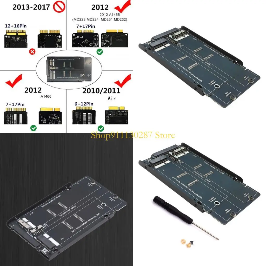 

J1HC SSDS 12+6PIN 17+7PIN TO SATAS Adapters Card для A1425 A1398 MC975 MC976 Ноутбук