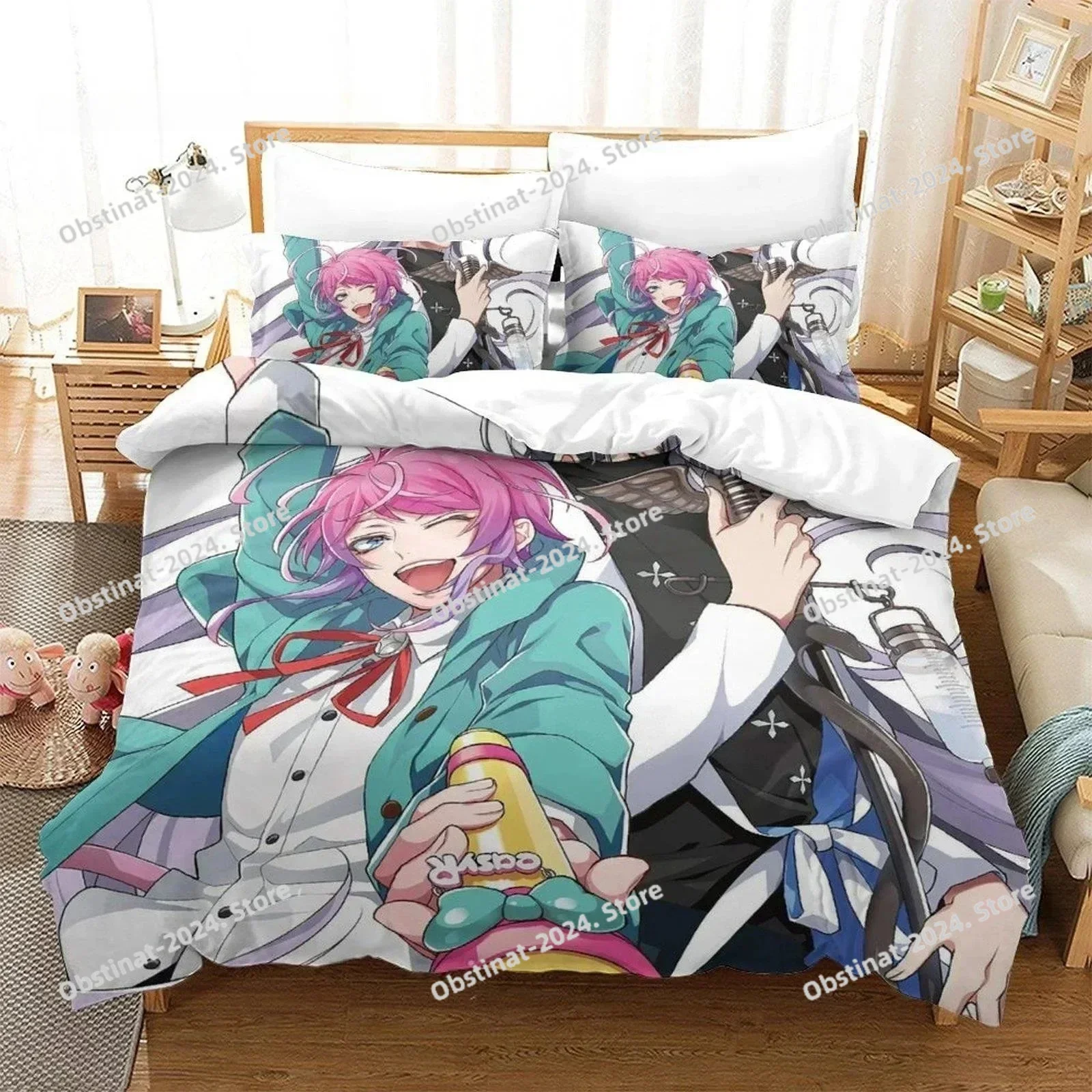 Hypnosis Mic Division Rap Battle Rhyme Anima Bedding Set Printed With Pillowcase Duvet Cover Soft Single Double Queen King Size