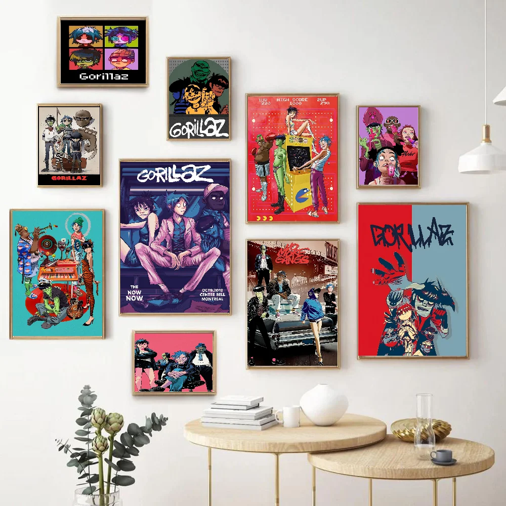 Retro Music Gorillaz Good Quality Good Quality Prints and Posters HD Quality Poster Wall Art Painting Study Home Decor