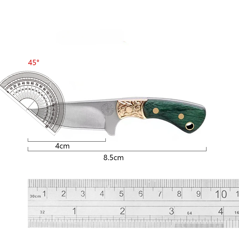 Outdoor Stainless Steel Sharp Knife Mini Straight Knife with Knife Sharpening Outdoor Camping Travel Tool Holiday Gift