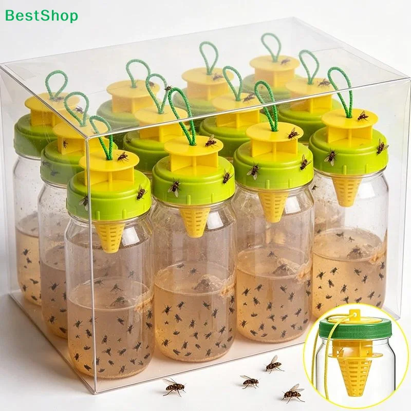 〔Q〕Reusable Hanging Fly Wasp  Traps Outdoor Garden Orchard Asian Hornet Catcher Drosophila Attractant Trap Pest Control Tools