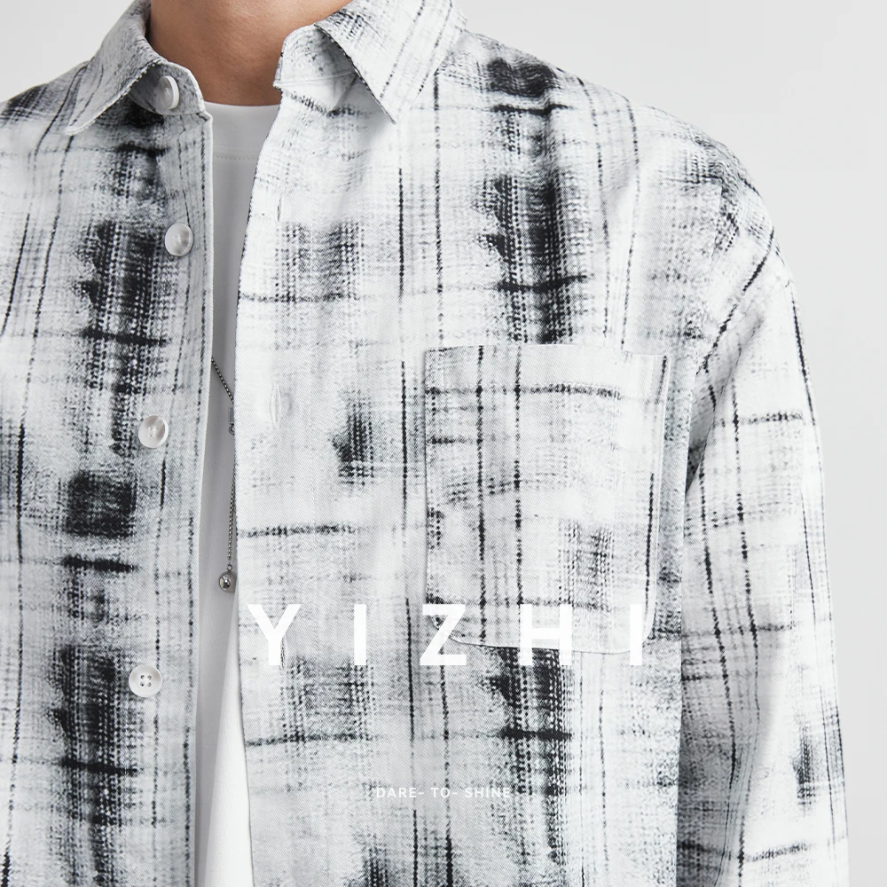Long Sleeve Casual Shirt Men's Loose Fit Autumn Fashion Outerwear for Teenagers Couples Plaid Pattern Comfortable Shirt Male