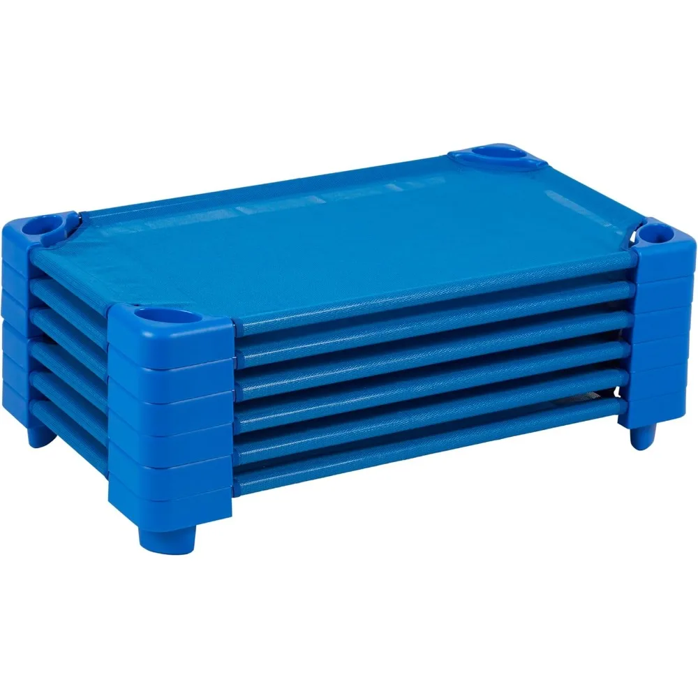 

Штабелируемая детская кроватка, готовая к сборке, размер для малышей, классная мебель, синяя, 6 шт.