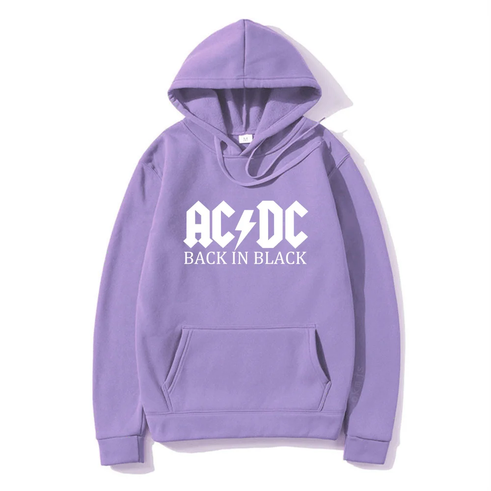 Women Hoodies Autumn Winter Ac/dc Band Print Pullover Sweat Female Brand Streetwear Long Sleeve Hooded Sweatshirt Men Tops Coat