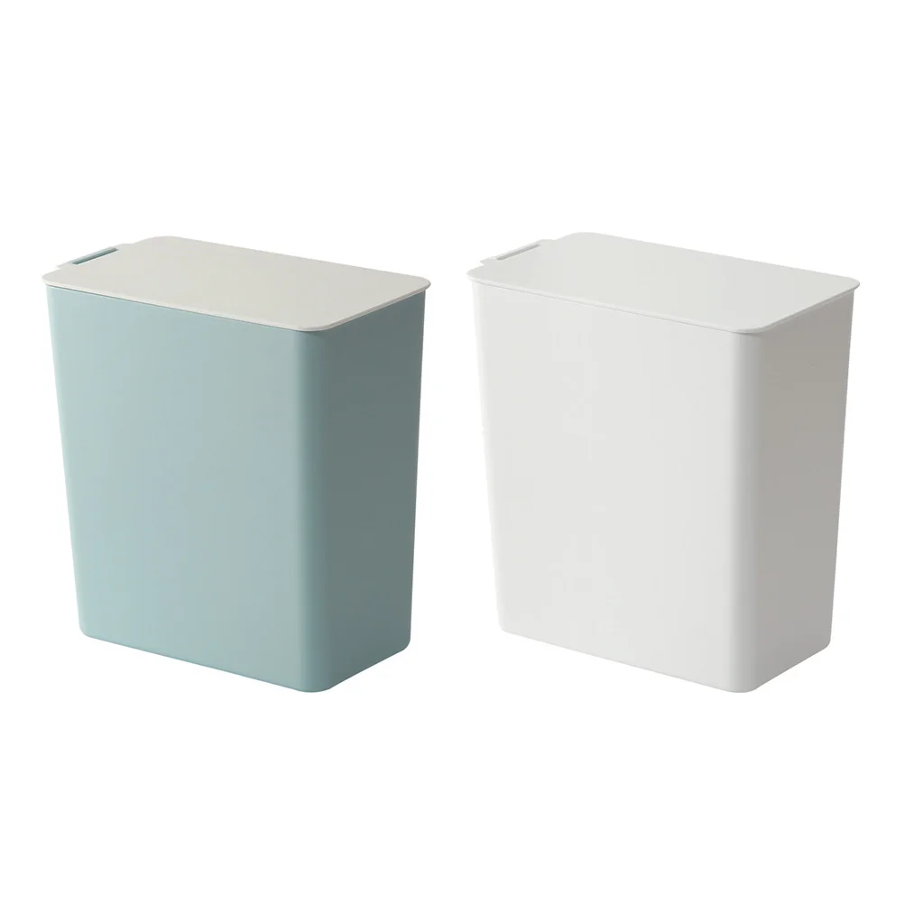 

Plastic Trash Can Small Garbage Waste Basket Indoor with Lid Cans Desk Container Mini
