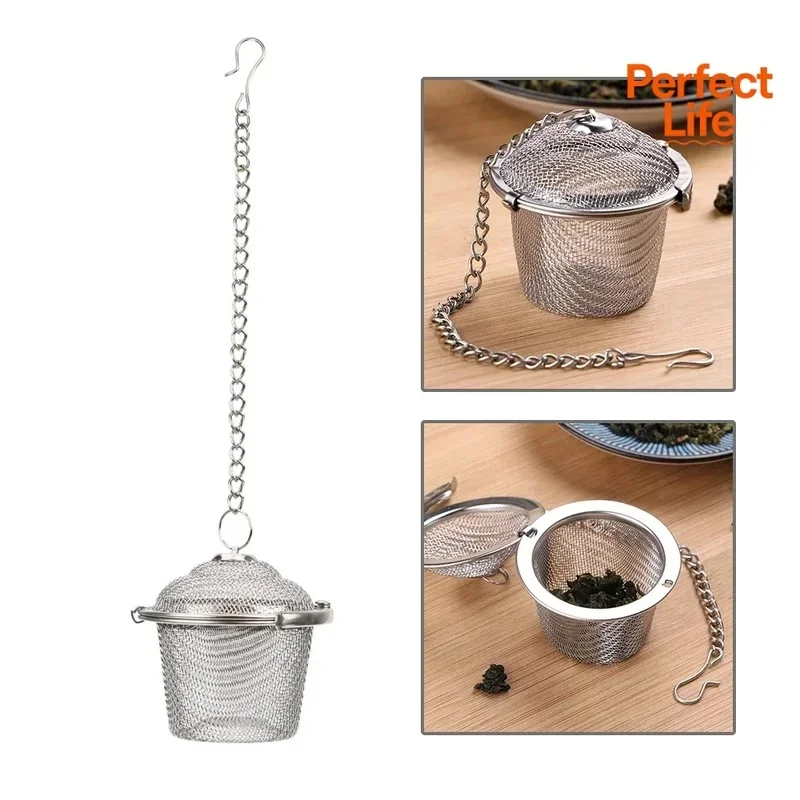 1/2Pcs Tea Spice Strainer Seasoning Ball Mesh Herbal Ball Stainless Steel Teakettle Locking Tea Filter Reusable Diameter