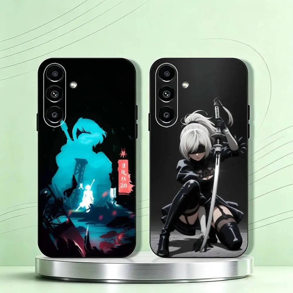 N-Nier A-Automata 2B  Phone Case Black Silicone Soft For Samsung Galaxy A73,A72,A71,A70,A53,A52,A51 Gift