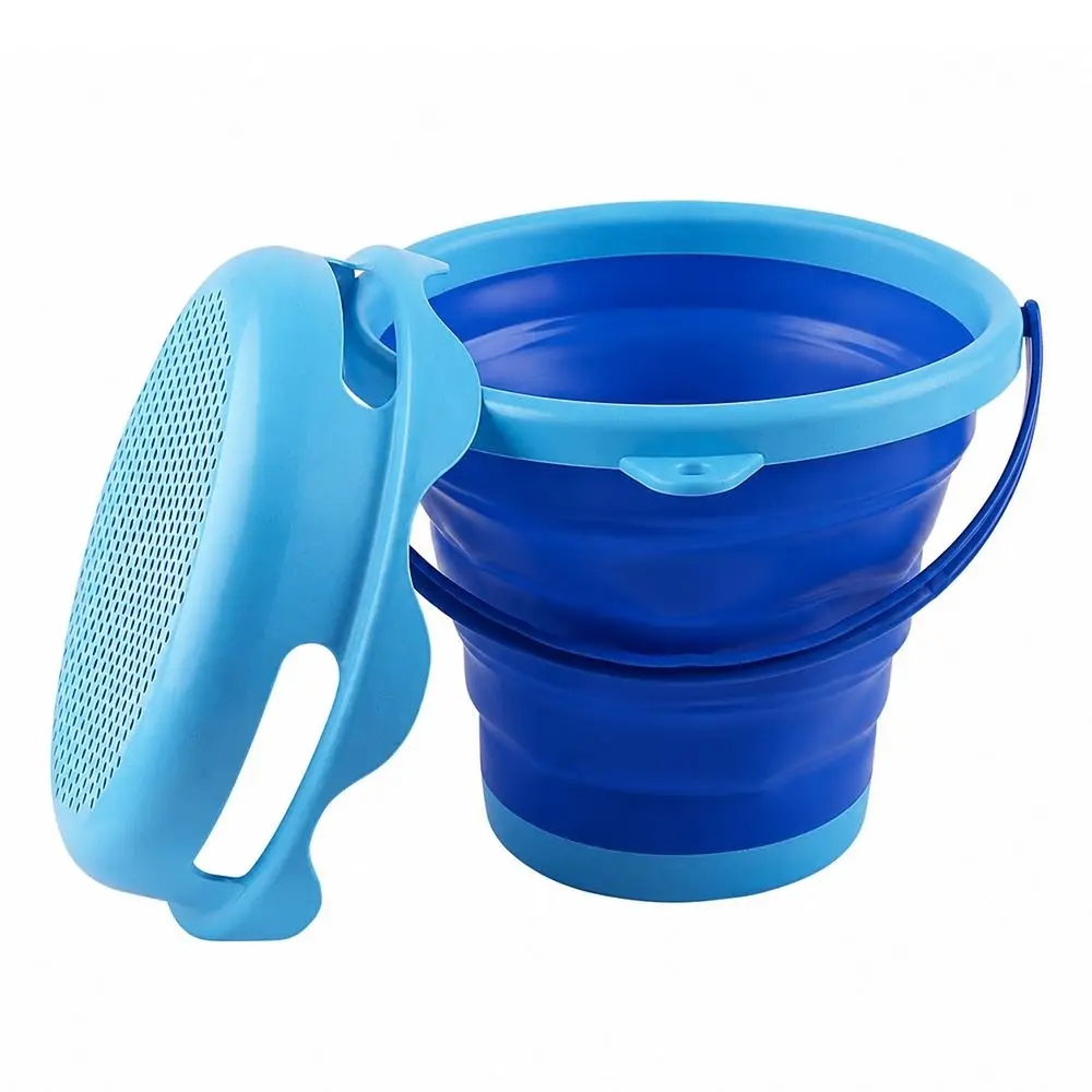 6PCS Creative Multicolor Beach Set Plastic Collapsible Bucket Sand Play Set Easy To Carry Thicked Sand Beach Play