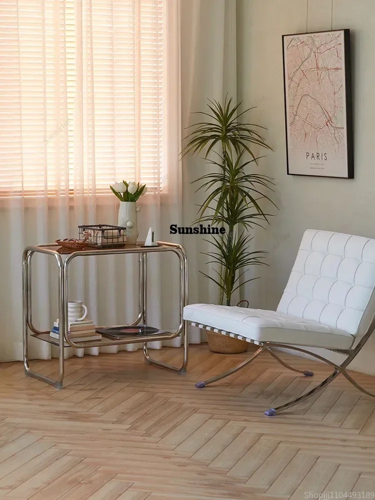 Vintage Nightstand Side A Few Creative Sofa Side Cabinet Glass Transparent Small Table Small side Coffee Table Furniture