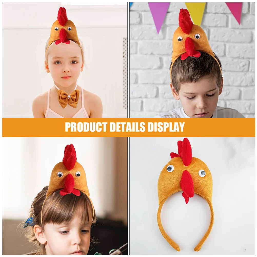 Rooster Headband Easter Headdress Girls Headbands for Chick Funny Unique Cloth Hair Cosplay Makeup