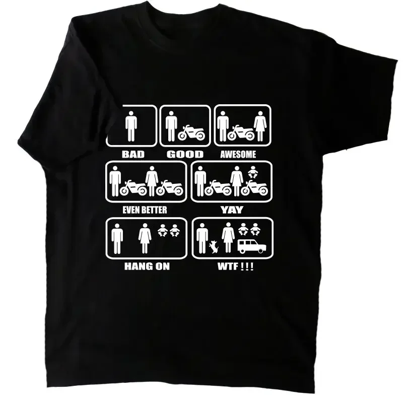 Fashion Funny Motorcycle Biker Family Tshirt All Sizes Bad To Wtf New Born Baby Tees
