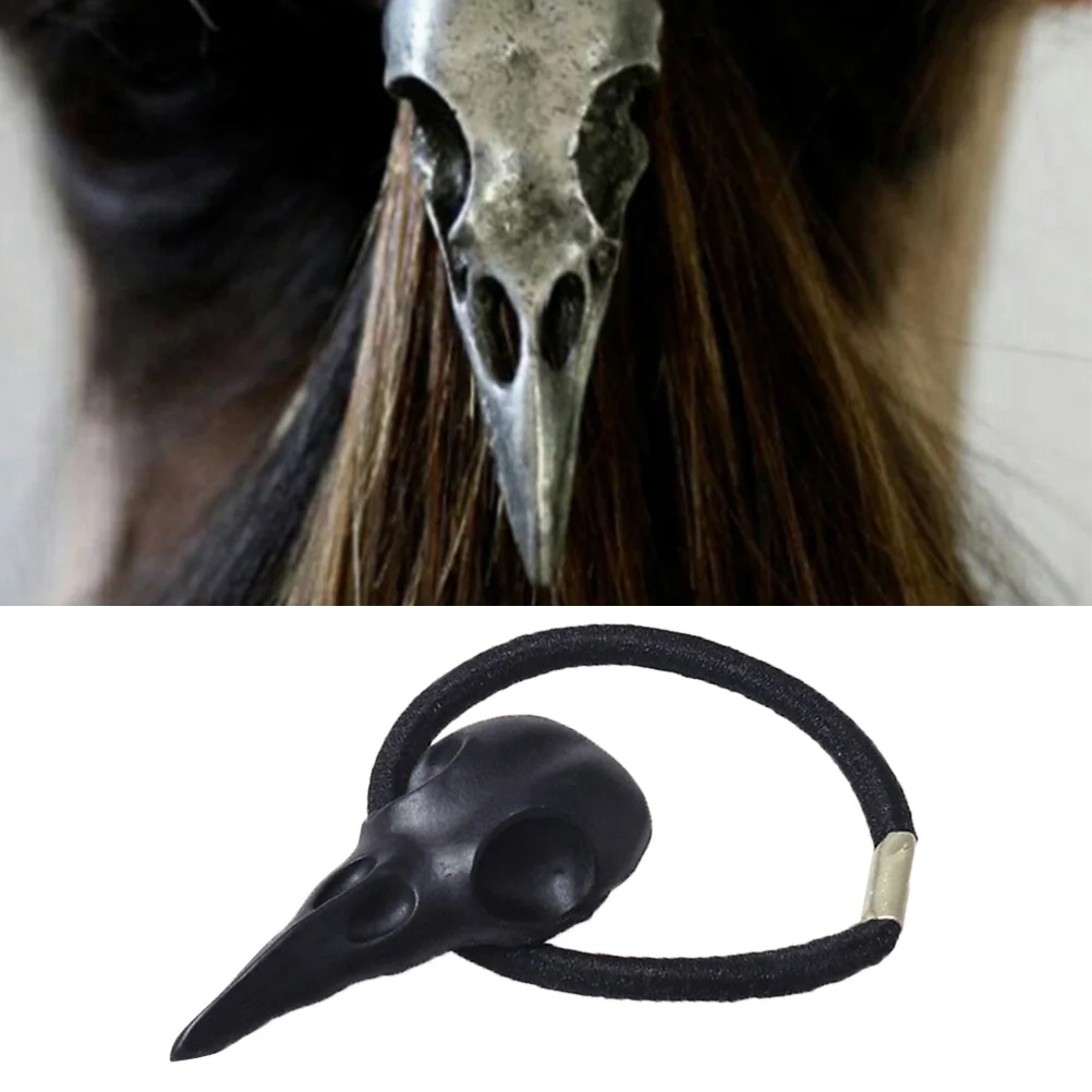 Schedel Haarband Legering Plague Doctor Crow Ontwerp Punk Stijl Halloween Dress Up Accessoire voor Vrouwen Zwart Nieuwigheid Elastisch