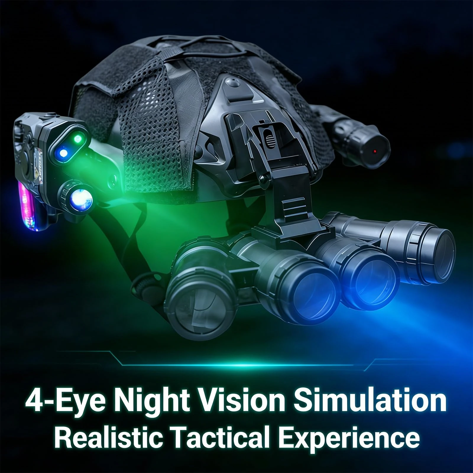 Kids Tactical Helmet Set with L4G24 NVG Mount Simulation GPNVG 18 Model & Flashlight for Children Airsoft Cosplay Wargame