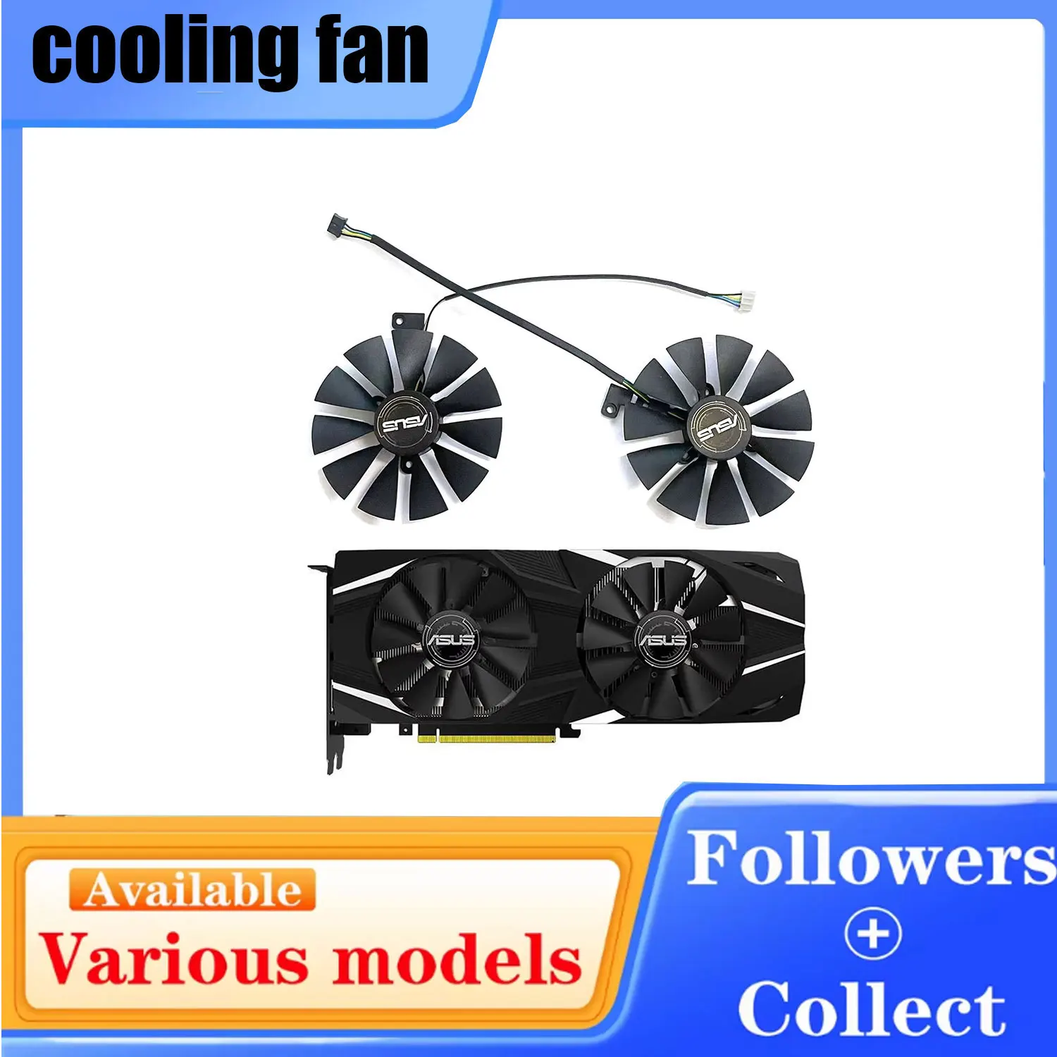 Cooling fan 87MM FDC10U12S9-C 4PIN GPU fan suitable for ASUS DUAL-RTX 2060 2070 2080 2080TI graphics card