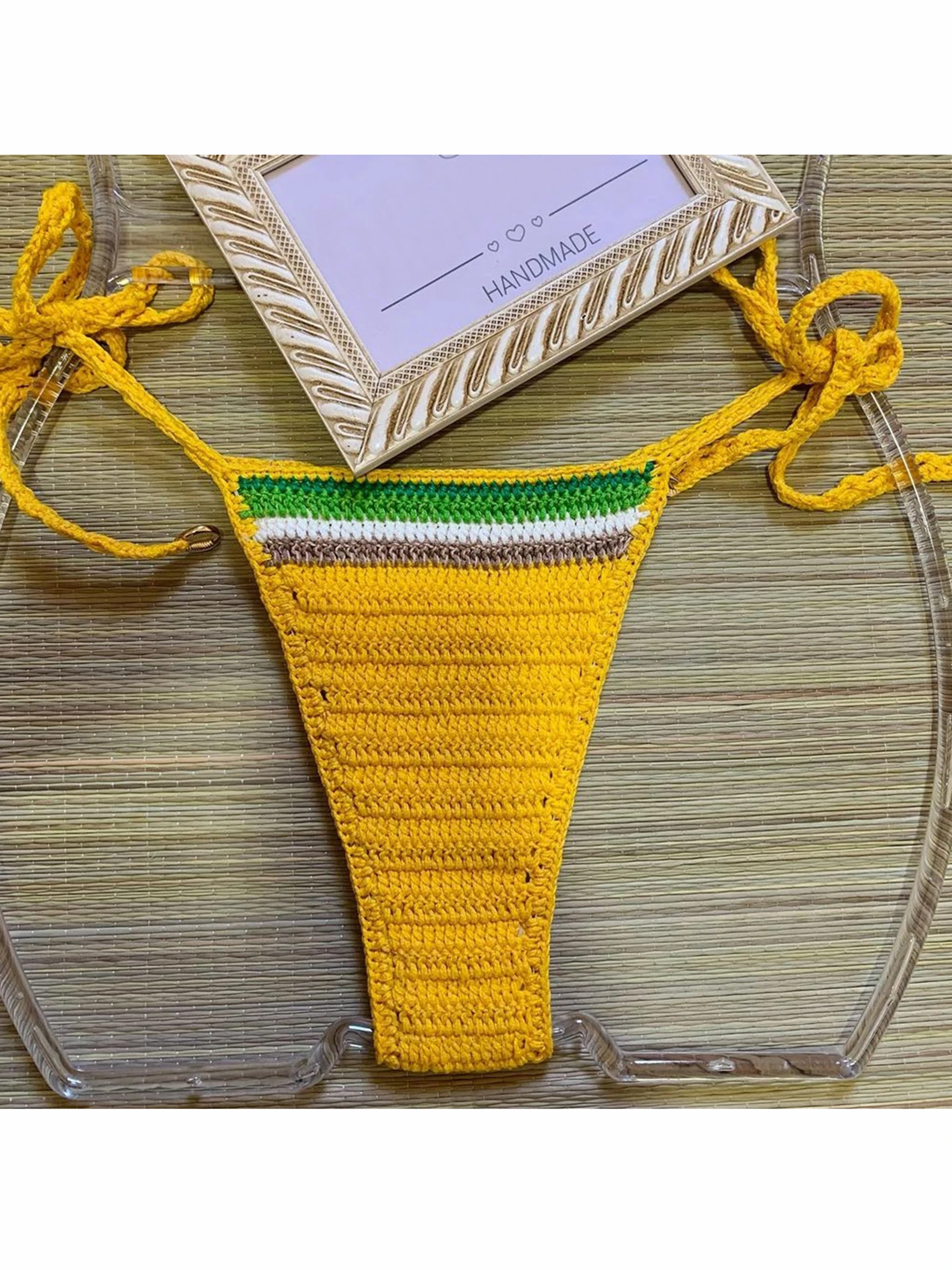 2024 Crochet Handmade Bikini Sets Sexy String Brazil Bathing Suit Swimsuit Swimwear Boho Beachwear For Women Vacation Outfit