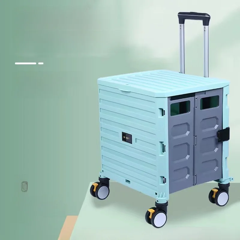 

Портативная складная тележка с тормозом, ручная тележка для овощей, выдвижная ручка, корзина на колесах, Carrito De...