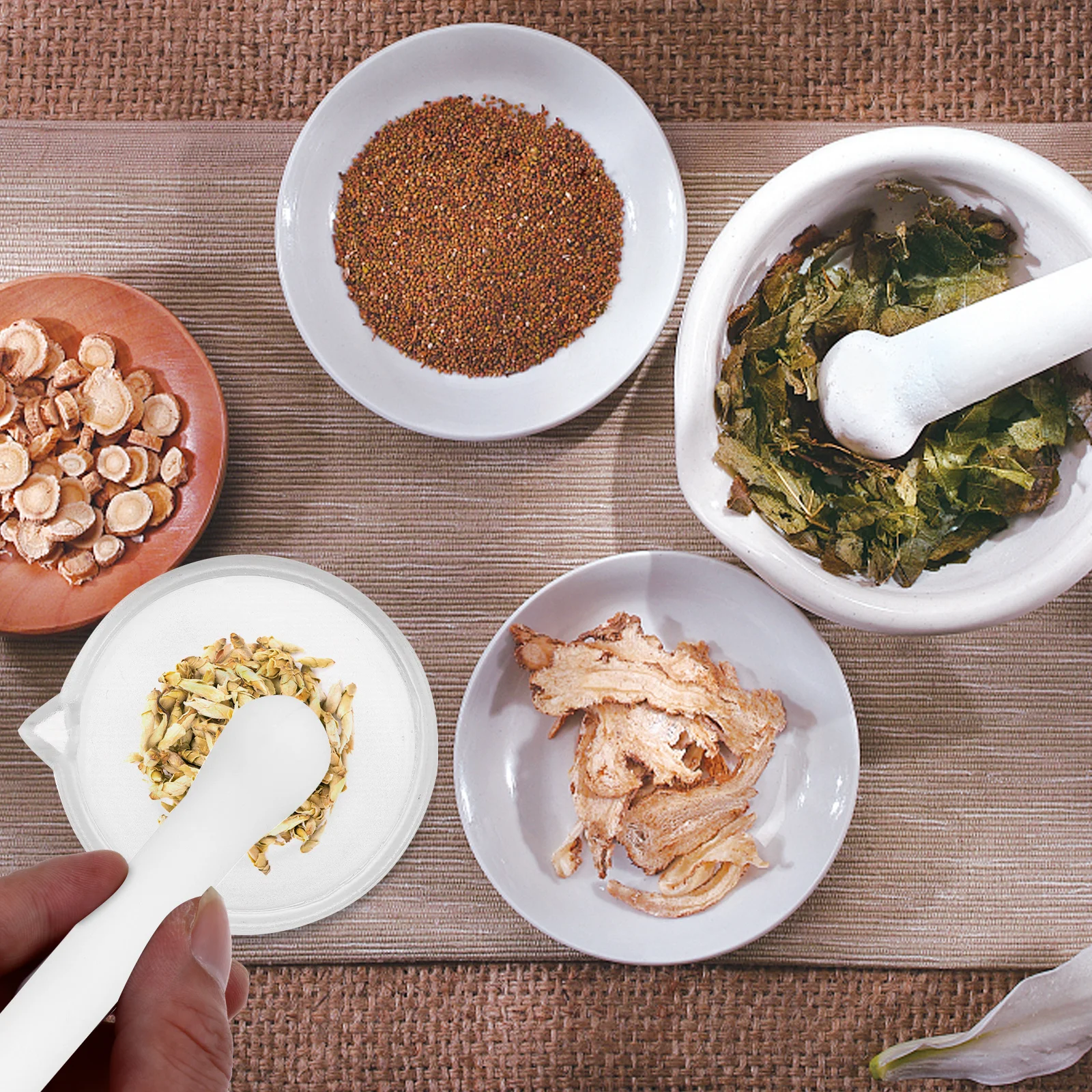 

1Set Glass Mortar with Rod Heavy Duty Crush Bowl for Laboratory Chemical Apparatus Spice Garlic Mini Supplies