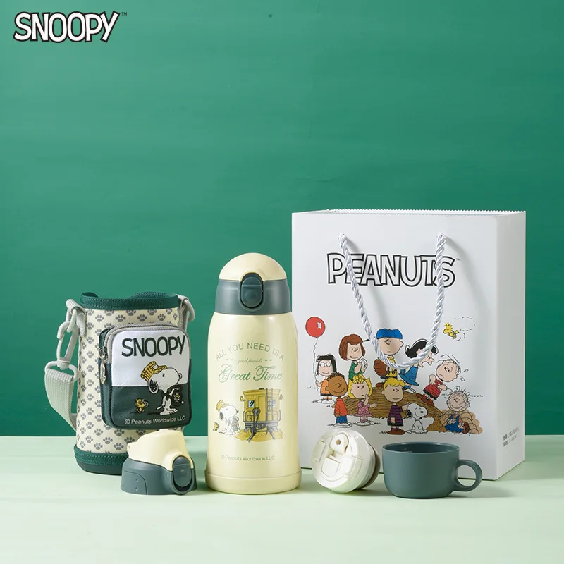 Snoopy Thermos Cup Children Stainless Steel Cup Cartoon Cute High-value Student Suction Cup Birthday Gift Children's Day Gift