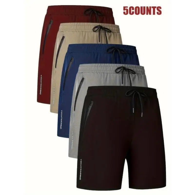 

Men's Qui Dry ort Pants 5 Pieces Long Pants Korean Sle Ciwalk Suitable Large Size Medium Elastici Tee Acetate Fiber