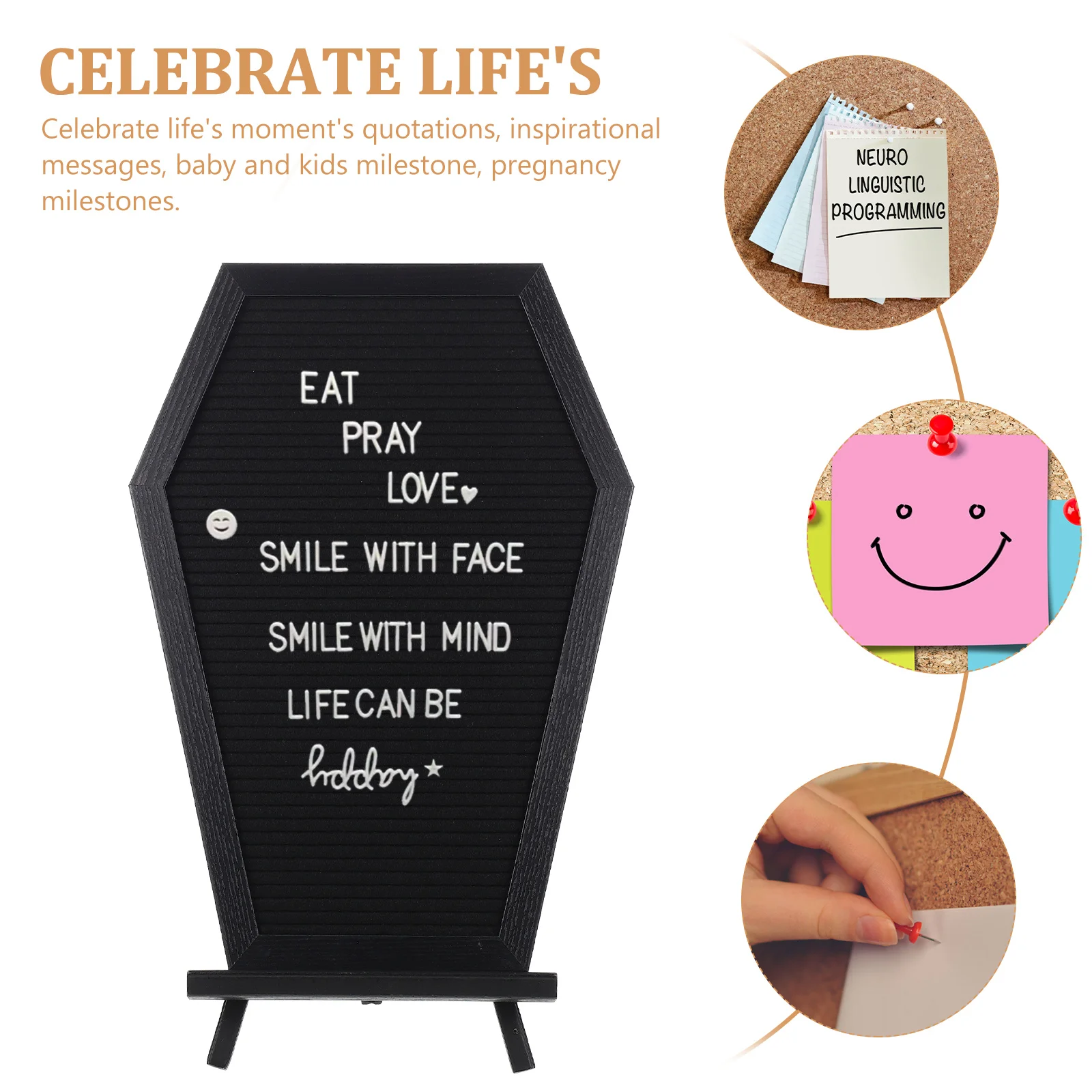 Chalkboard Sign Coffin Message Tripod Felt Blackboard Display Decorate Letter Accessory Convenient Shop