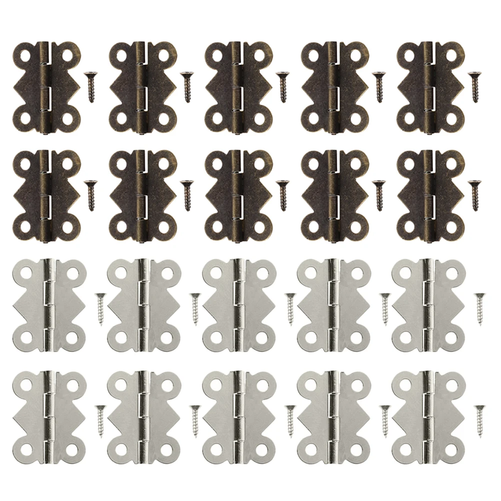 

20Pcs Butterfly Hinge Cabinet Hardware Small Chest Box Hinges Decorative Vintage Door Hinges for Drawer Door Repair