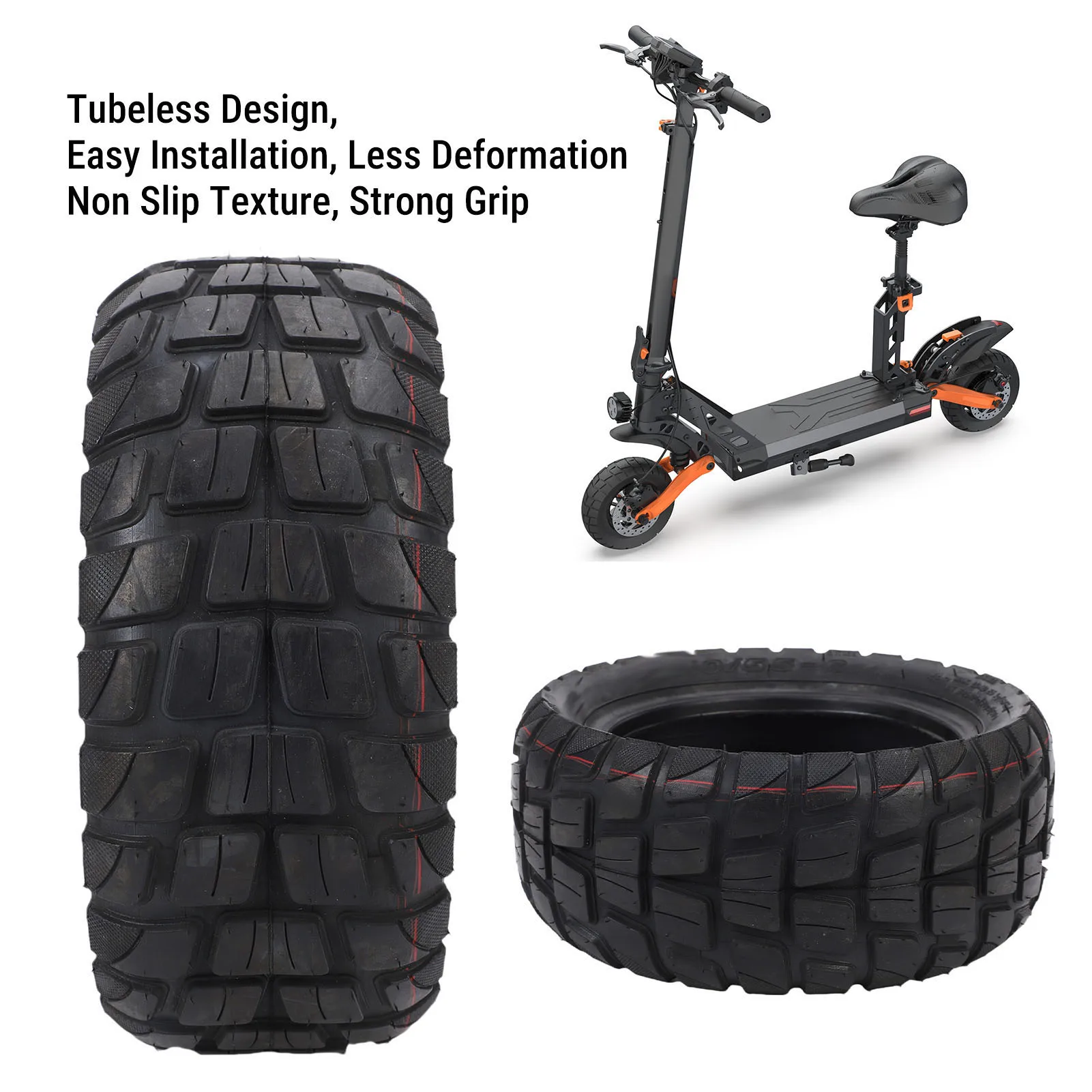 10 Inch Vacuum Tire 90/55-6 Tubeless Tire Front Or Rear Replacement Tyre for Electric Scooter Tire with 10 Inch Outer Diameter