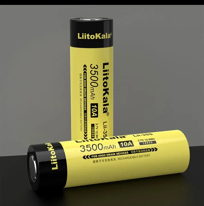 10PCS / lot. LiitoKala Lii-35S New 18650 3.7V Li-ion 3500mAh Lithium Battery For High Drain Devices.