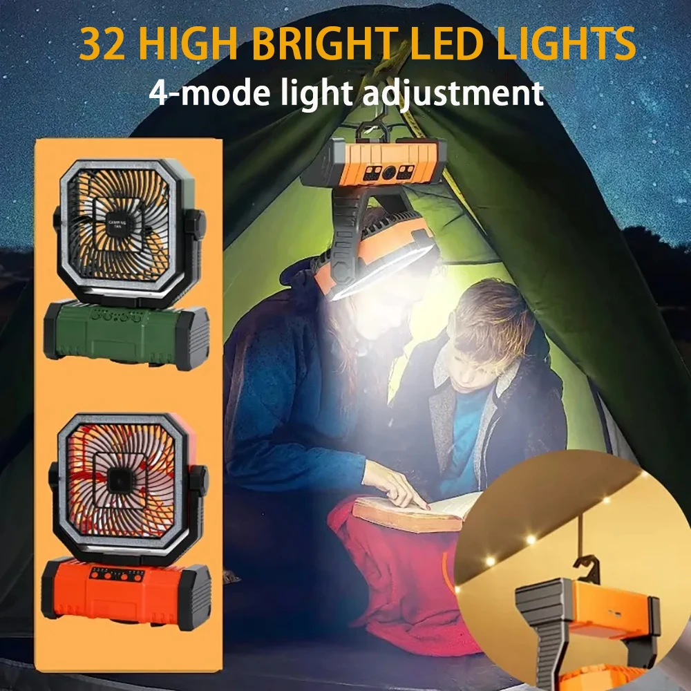 Multi Functional Camping Fan Tent Fan With LED Lighting And USB Output Charging Port Suitable For Outdoor Tourism Camping