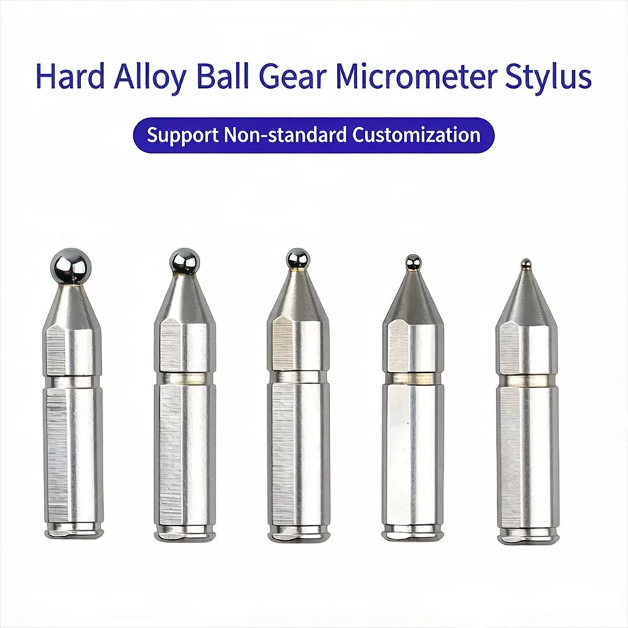 High precision probe gear measuring needle, dial gear module pitch tip, and digital micrometer