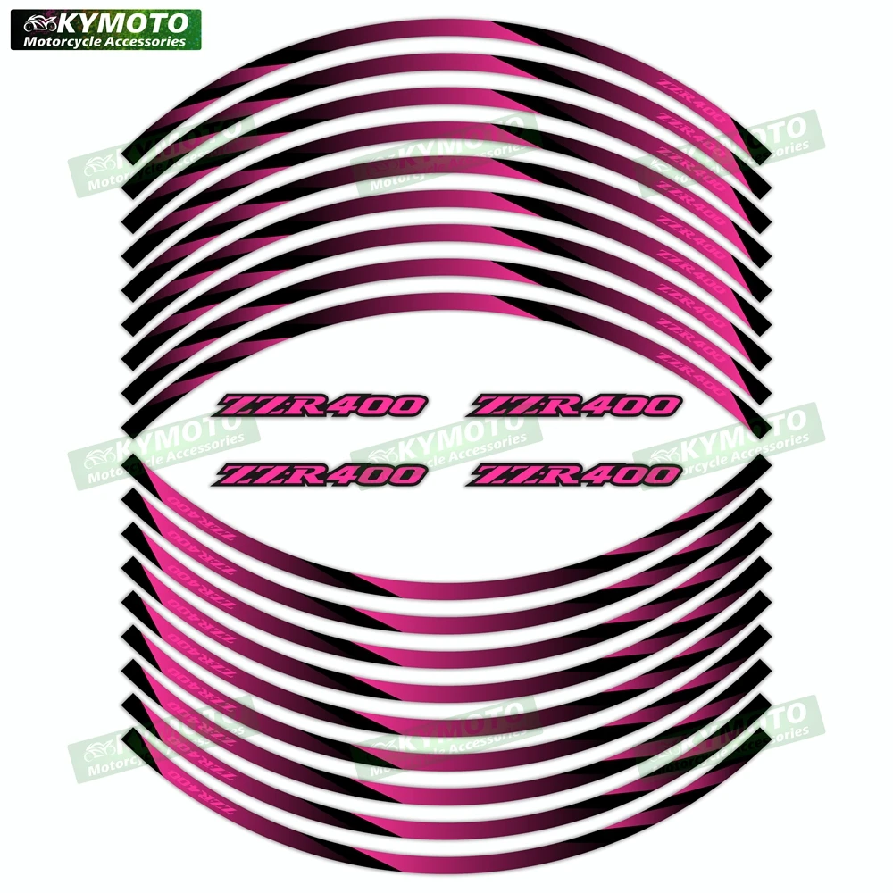 Akcesoria motocyklowe do ZZR400 ZZR 400, naklejki na koła przednie i tylne 17 cali, owiewki, zmodyfikowane naklejki odblaskowe, dekoracja.