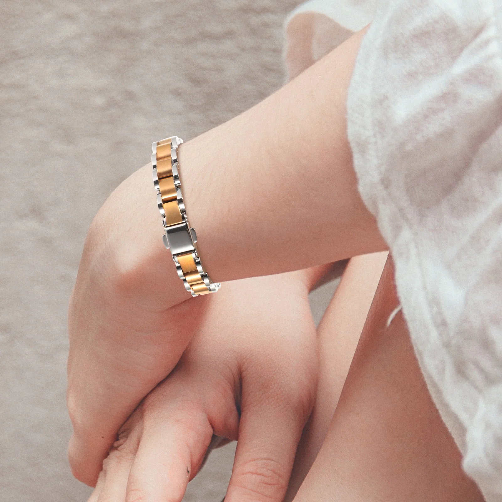 

Black Hematite Bracelet Stainless Steel Adjustable Wrist Charm Daily Use Elegant Metal Bracelets Women Men Party Gifts