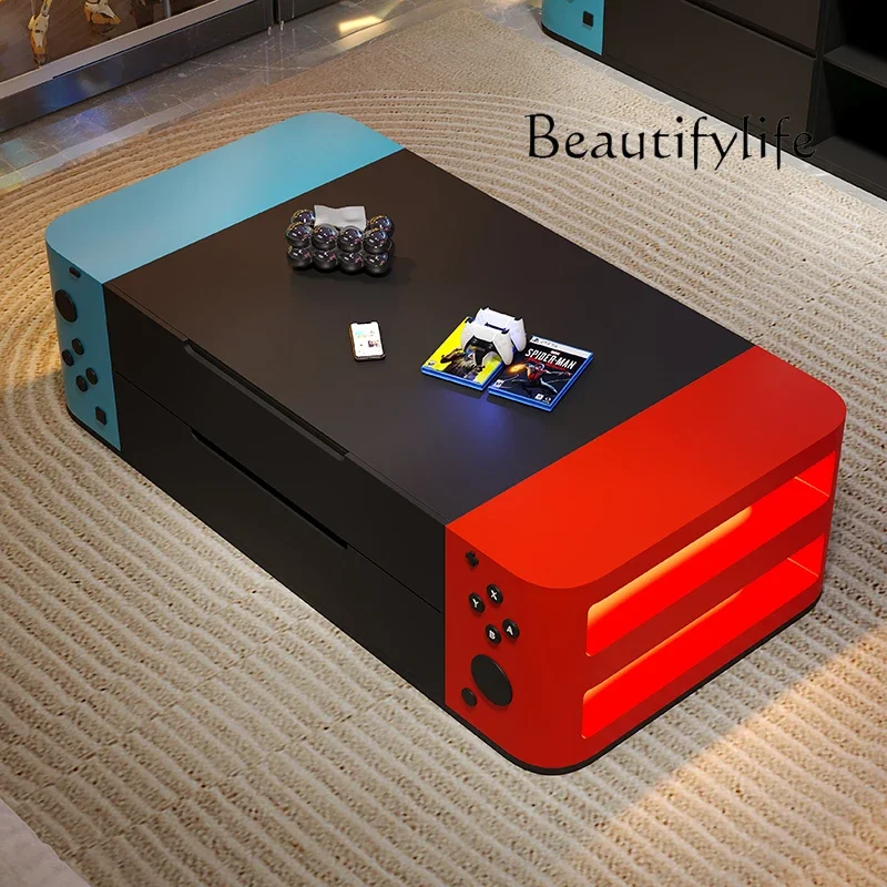 

BJ Coffee Table TV Storage Cabinet E-sports Room E-sports Girl Childhood Handle Tea Table Floor Cabinet