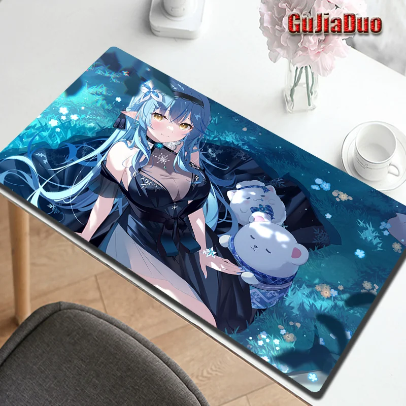 Yukihana Lamy Anime Cute Blue-haired Girl Mouse Pad XXL Laotop Play Mat Gaming Room Accessories Kawaii Mange Mousepad Pc Cushion