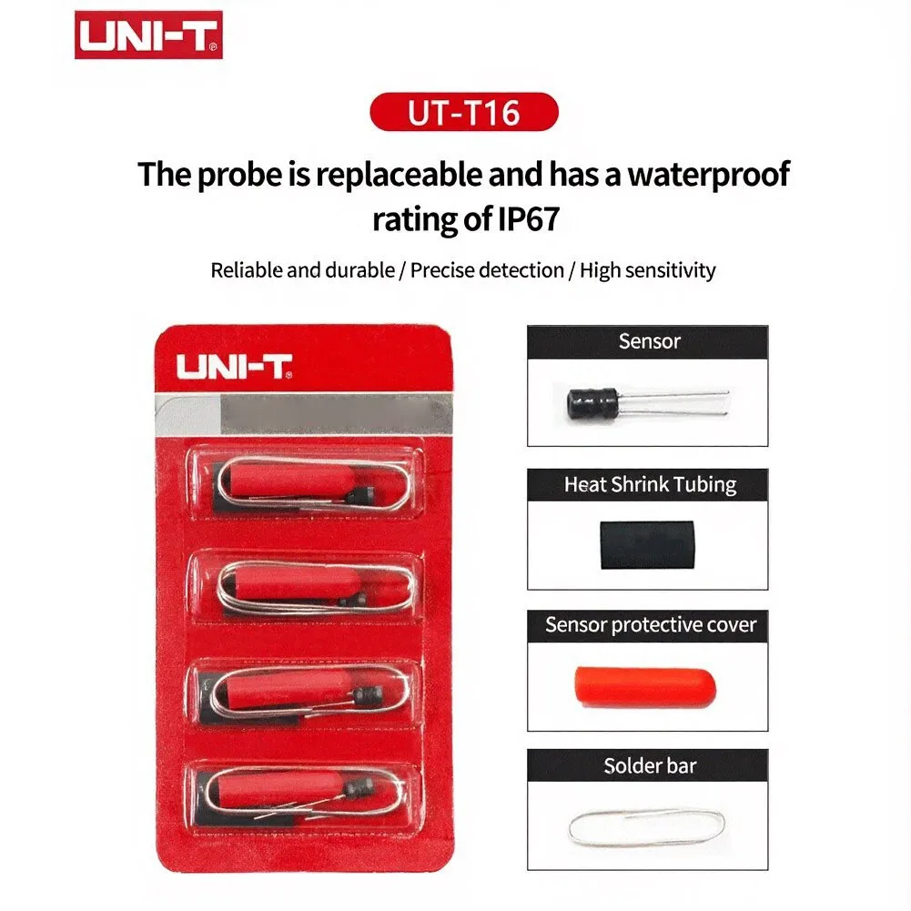 UT661A UT661B Wall Mounted Iron Pipe Blockage Detection Probe Kit 4 Red ABS Probes Lightweight Portable Design