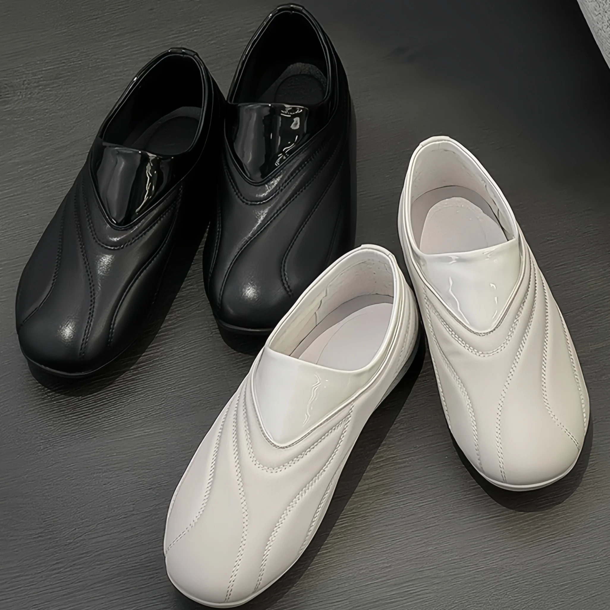 Low Cut Casual Shoes Lightweight Casual Shoes Simple Bean Shoes Step On Leather Shoes Business Loafers Lazy Classic Loafers