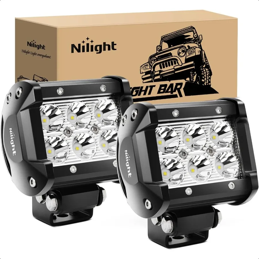 Nilight Led القرون 2 قطعة 18 واط 1260LM بقعة قبالة أضواء الطريق إيه مشرق القيادة الضباب قارب مصباح العمل الإضاءة بار للشاحنات فان تخييم ث