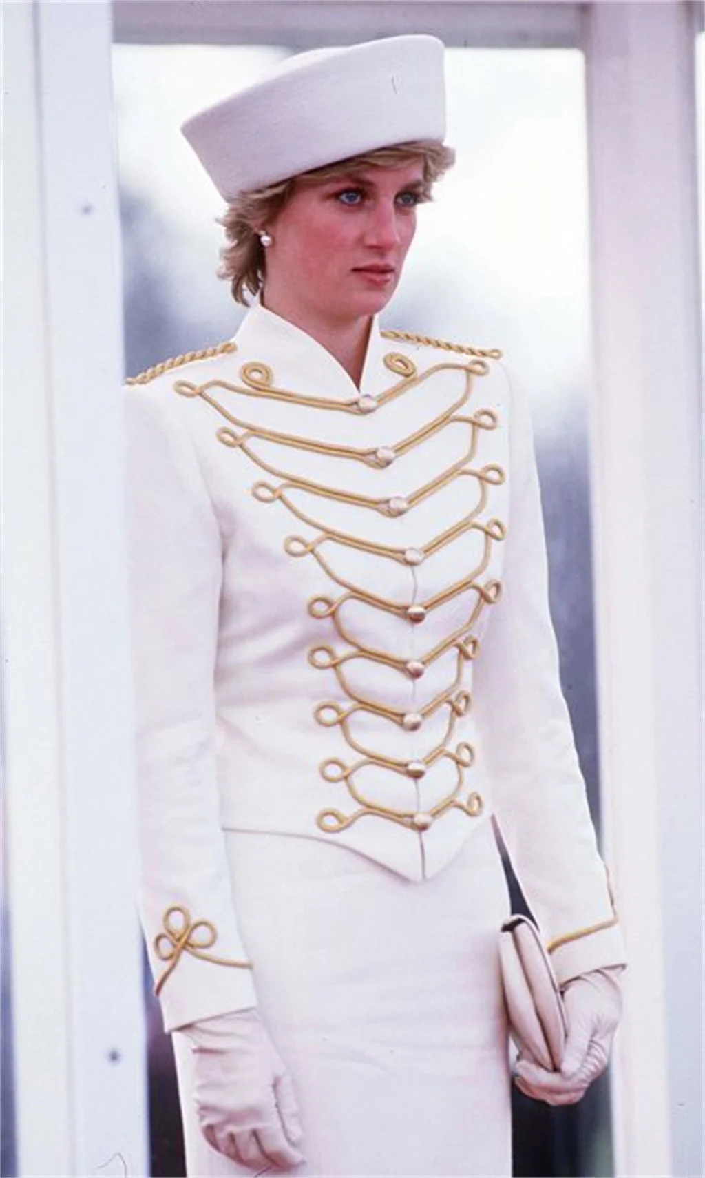 Diana Frances Spencer Coaplsy Parade Jacket Princess Of Wales Cosplay White Jacket Diana Military Hussar Coat For Women