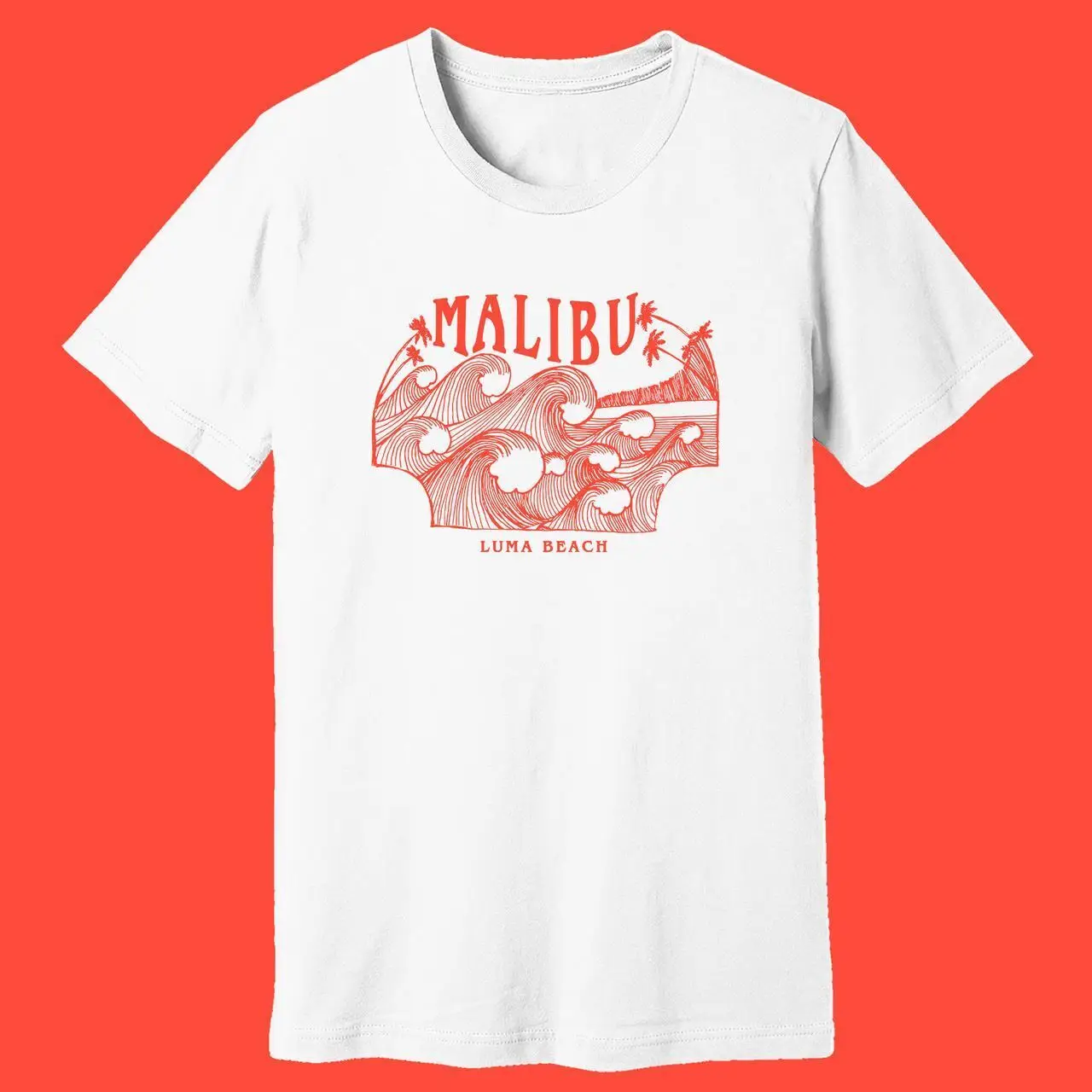 

Malibu Luma Beach Waves – Red On White