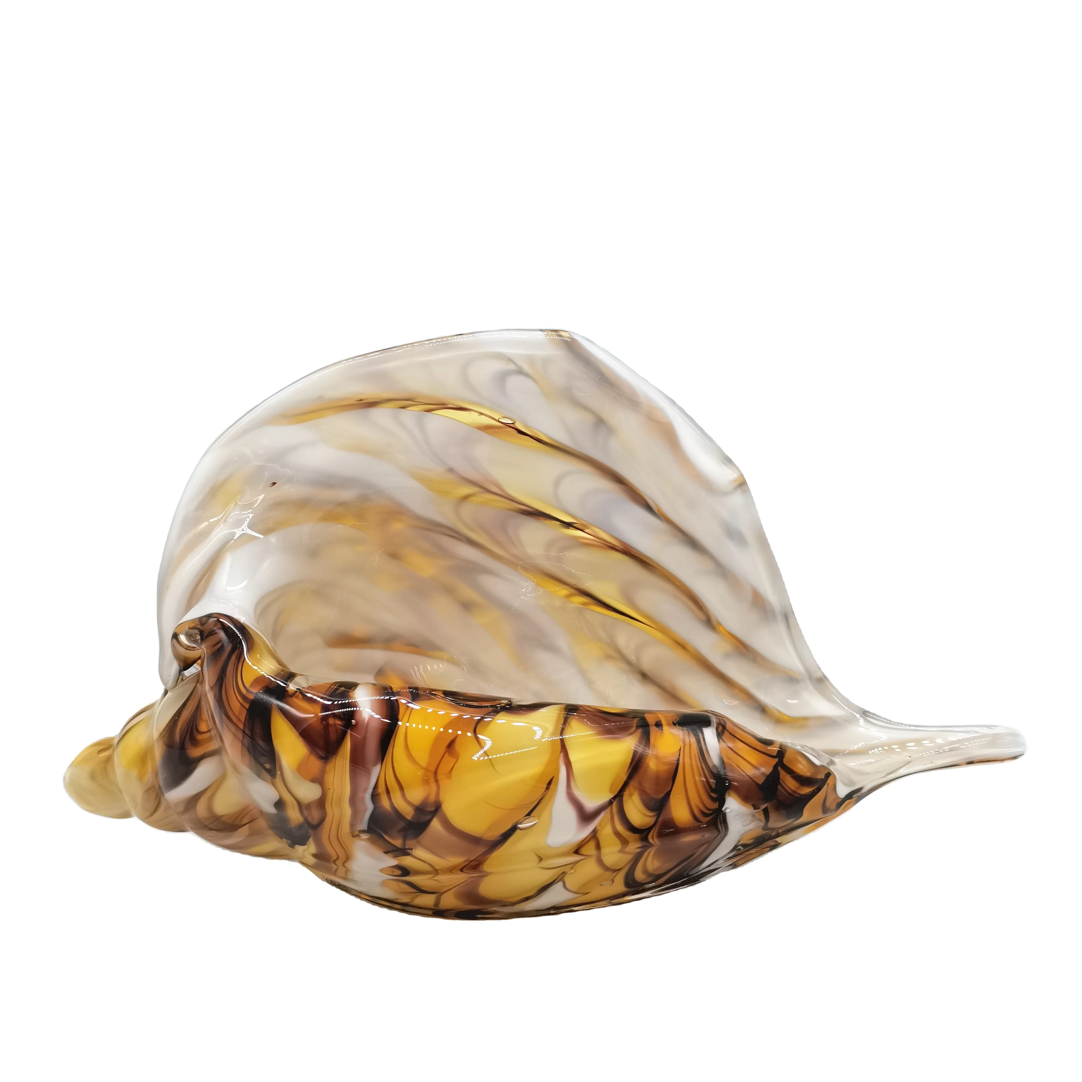 

Halloween Christmas Home Decorations Hand Blown Conch Glass Art Deco Dome Color Laser Engraved Model