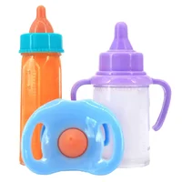 Large size Baby Doll Feeding Bottle Set Baby Care Toy Stroller 2pcs Milk And Juice Bottles With Toy Pacifier For Baby Dolls 6