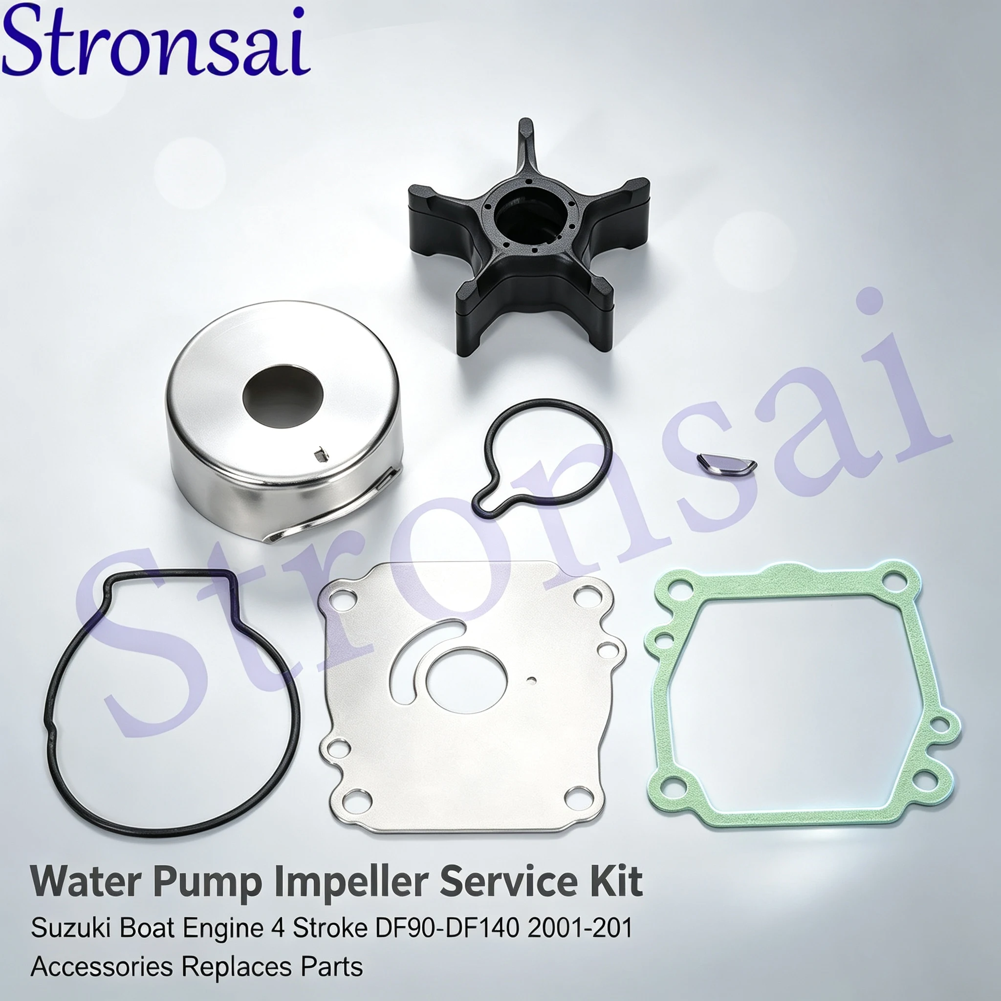 Boat Engine Water Pump Impeller Service Kit 17400-92J00 For Suzuki Outboard 4 Stroke DF90-DF140 2001-201 Replacement Parts