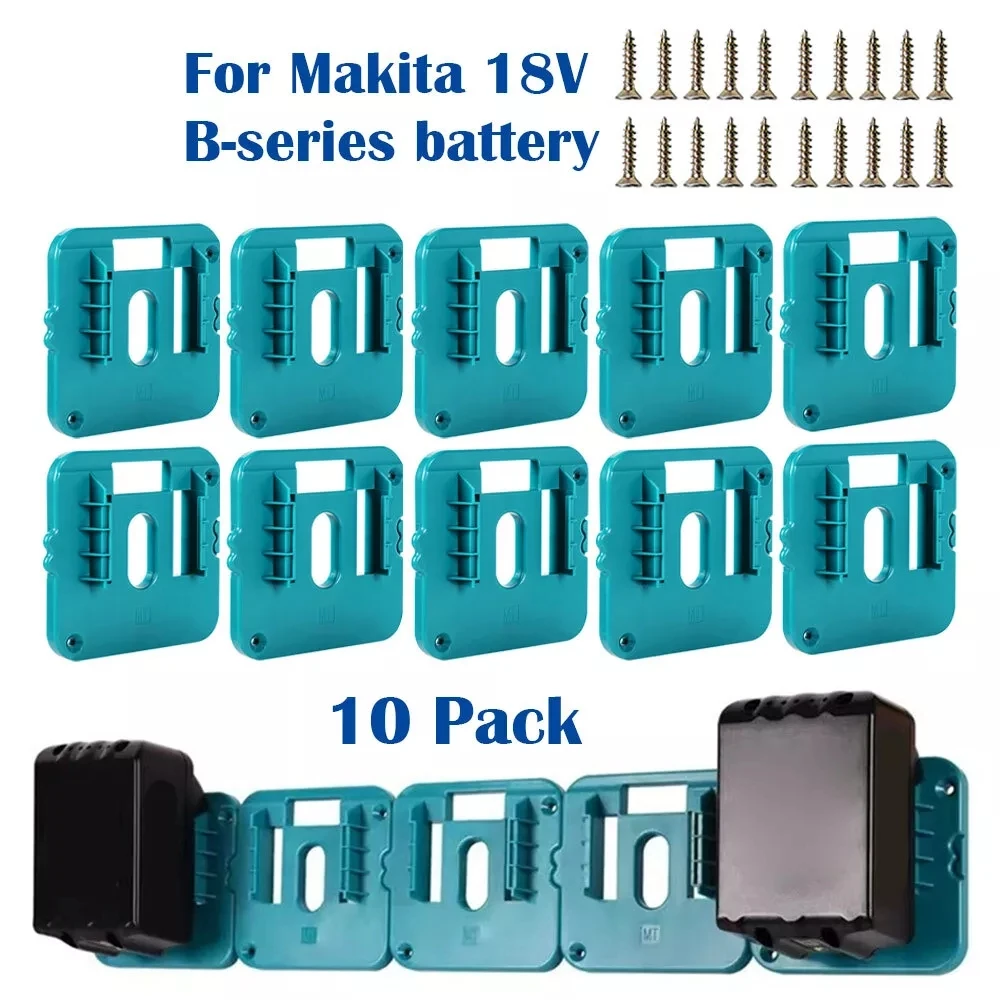 1-10PCS Battery Holder Wall Mount for 18V Makita BL1840 BL1830,Battery Bracket for Battery Storage for Warehouse, Factory, Truck