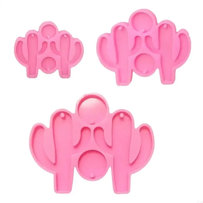 

37JB Cactus Silicone Mold DIY Crystal Earrings Pendant Charm Mould Epoxy Resin