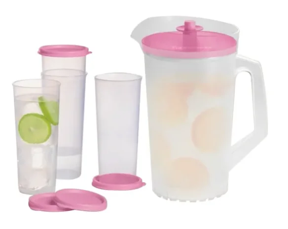 tupperware-kit-5-pieces-jar-2l-and-cups-with-lid-470ml-pink-kit-5-pieces-jar-2l-and-cups-with-lid-470ml-pink