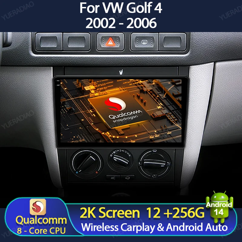 Android 14 Car Radio For Volkswagen VW Golf 4 IV Jetta MK4 Classics Multimedia Video Player Carplay Android Auto GPS NAVI 4G DSP