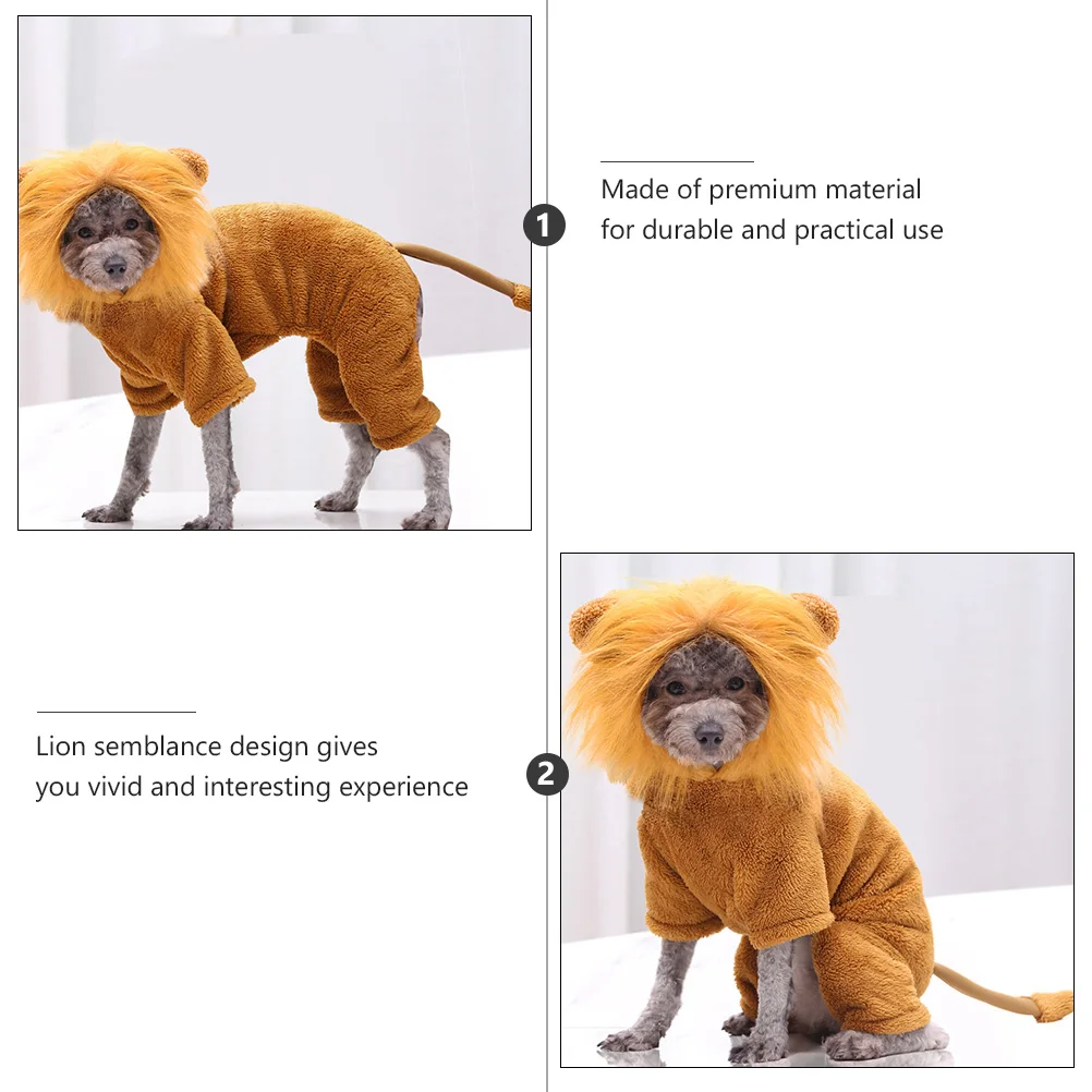 

Christmas Pet Lion Clothes Apparel Dog Flannel Small Halloween Costume Supplies