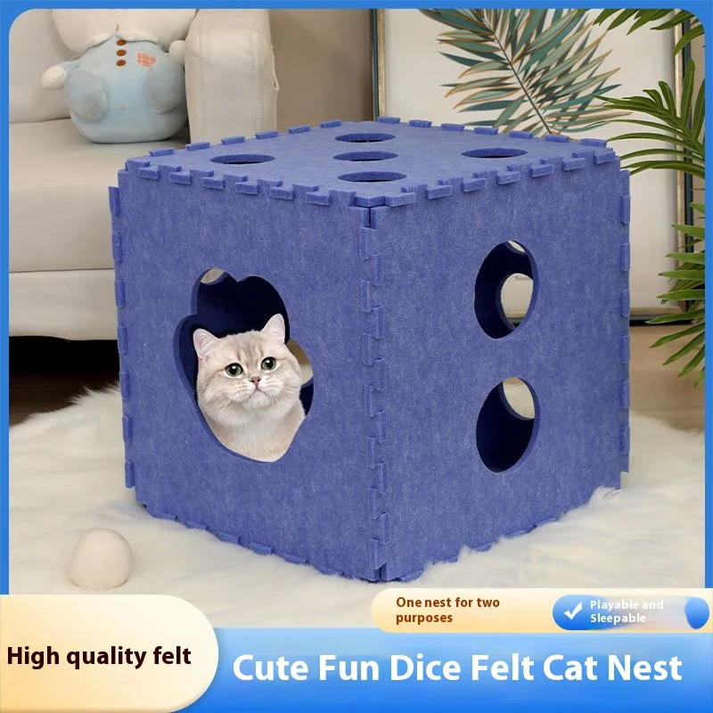 Nido per gatti Quattro stagioni Setaccio universale Dadi Cat Villa Cat Grab Board Integrato Spedizione gratuita Feltro di lana Nestsplicing Divano per gatti