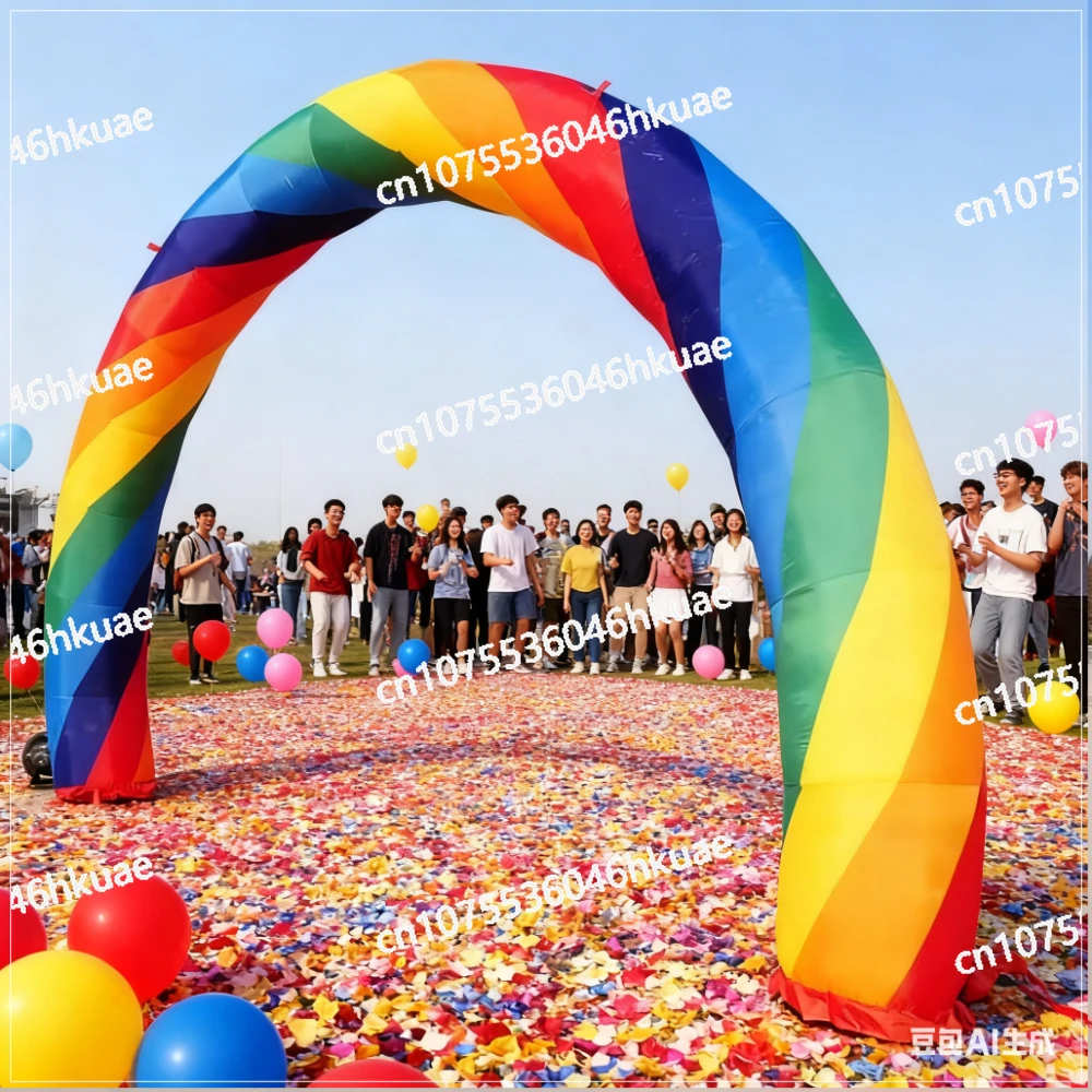 The Inflatable Rainbow Arch Measures 20 Feet By 10 Feet and Is 6 Meters Wide.