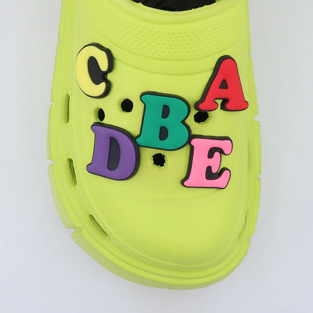 Shoe Accessories Buckles Colorful Cute Cartoon26 Alphabet Pvc Shoe Decoration Charms Thick Letters Slipper Children Gift 1 Piece - Detail 1