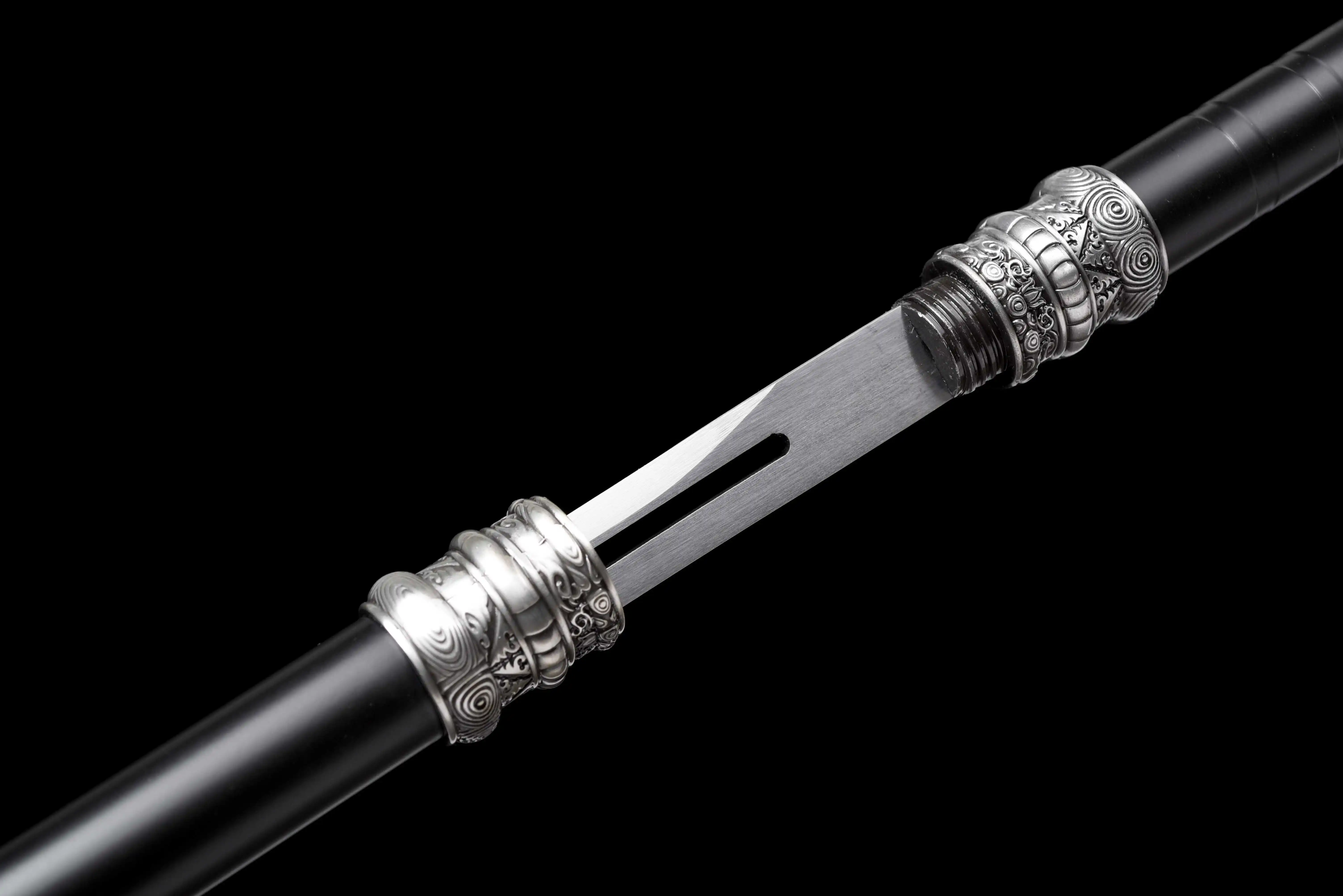 80cm stainless steel staff sword, Japanese Samurai sword, staff sword with threaded fit, sharp weapon, Ninja reverse connection